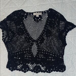 Black Crochet Top